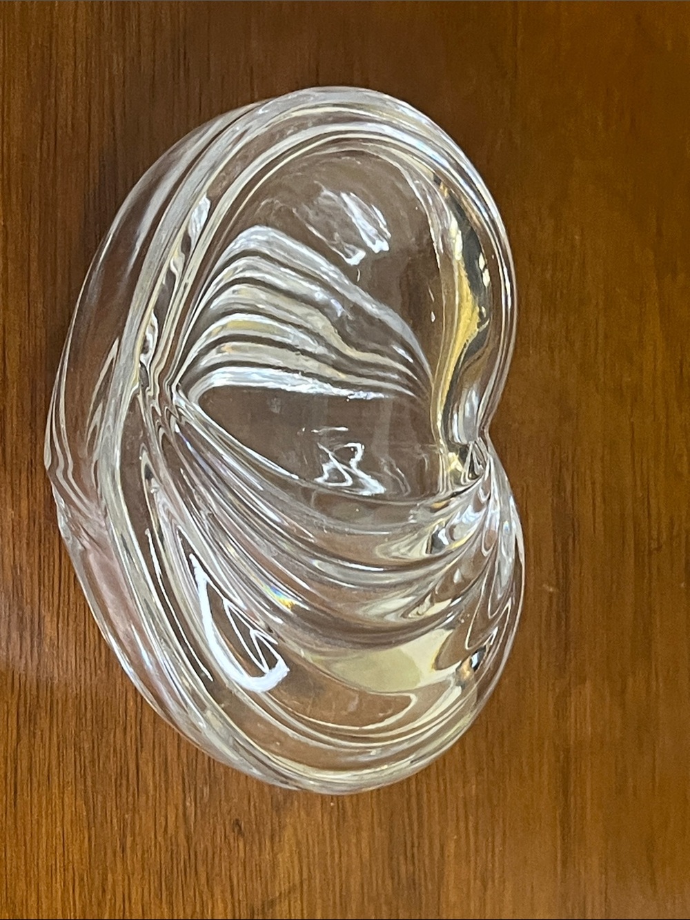 Vintage Gorham Crystal Heart Shaped Lidded Trinket Dish. Great condition.